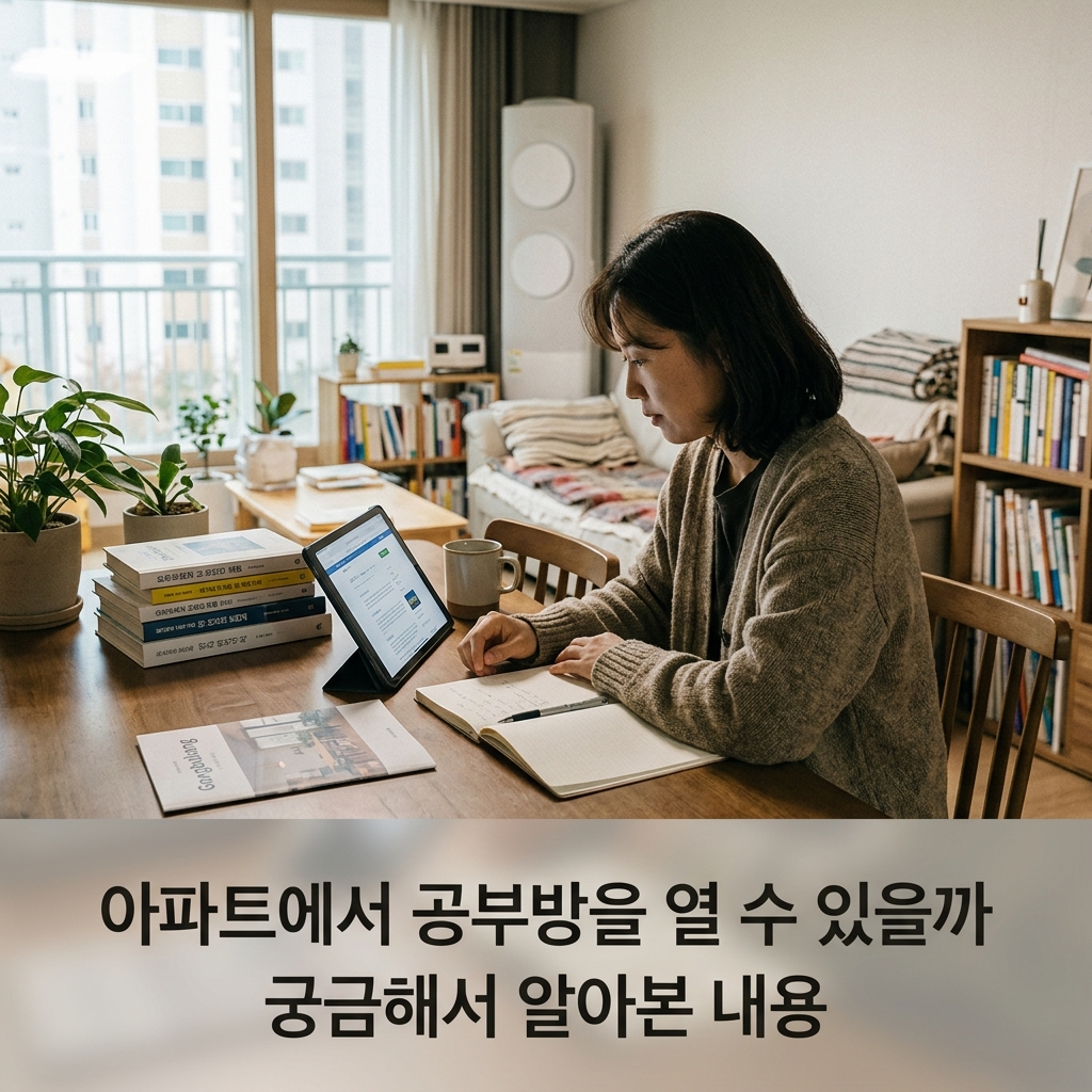 아파트에서 공부방을 열 수 있을까 궁금해서 알아본 내용