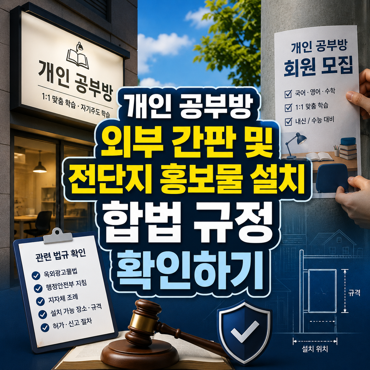 개인 공부방 외부간판