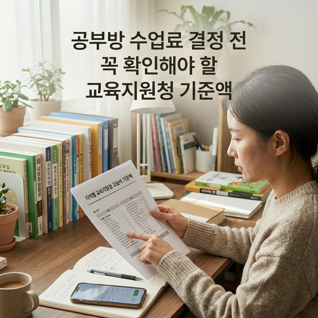 공부방 수업료 결정 전 꼭 확인해야 할 교육지원청 기준액