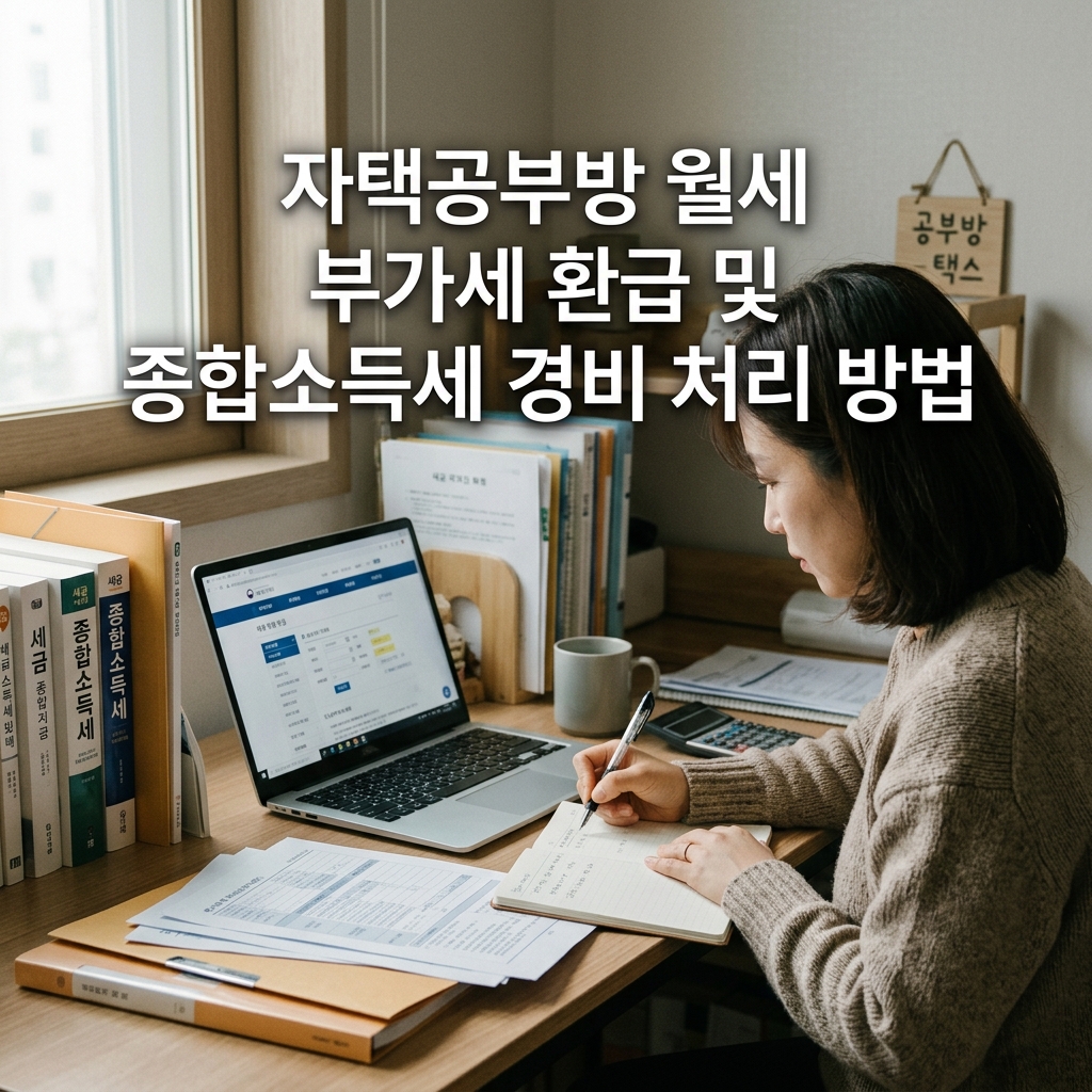 자택공부방 월세 부가세 환급 및 종합소득세 경비 처리 방법